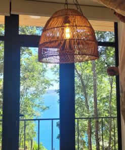 LAMPARA COLGANTE MIMBRE PUNTO ENTRECRUZADO 40CM