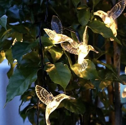 Campana Viento solar colibrí amarillo