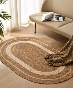 Alfombra yute ovalada bicolor