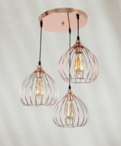 LÁMPARA ROSE GOLD TRIPLE ROSELINE