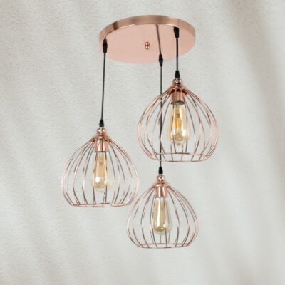 LÁMPARA ROSE GOLD TRIPLE ROSELINE