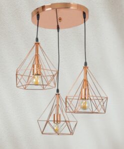 LÁMPÁRA COBRE TRIPLE ROSVEN